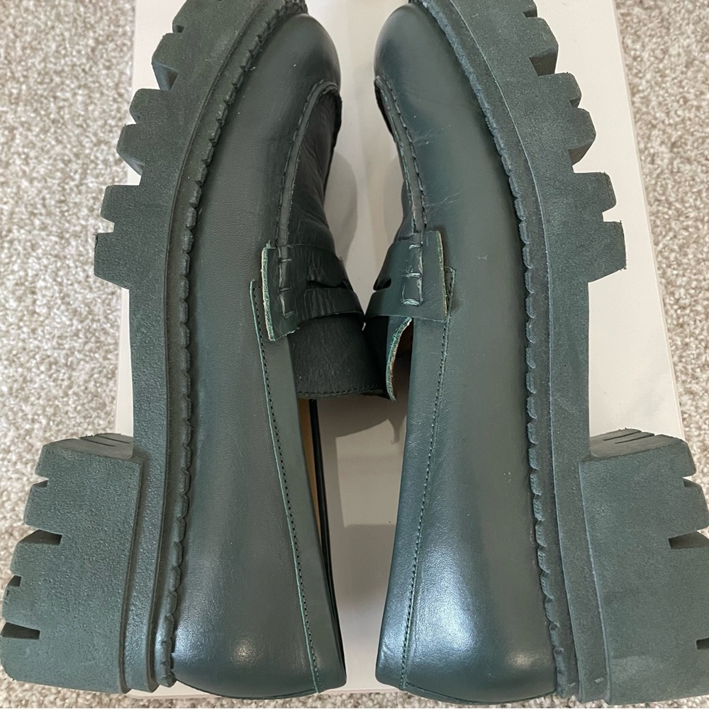 Free People Lyra Lug Sole Green Loafers Size 39.5/9.5 - Picture 8 of 11
